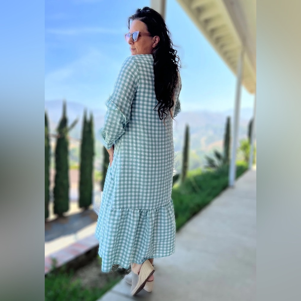 Gingham Plaid Midi/Maxi Dress - Picture 3 of 7